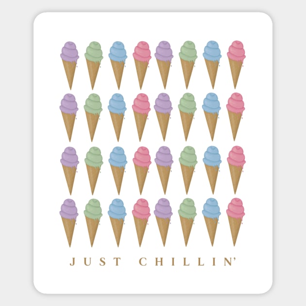 Just Chillin' Ice Cream Cones Sticker by vibold 